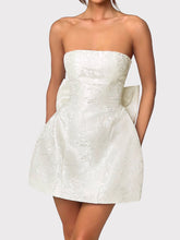 Lace-Up Sleeveless Satin Mini Dress with Bow OutfitFlow